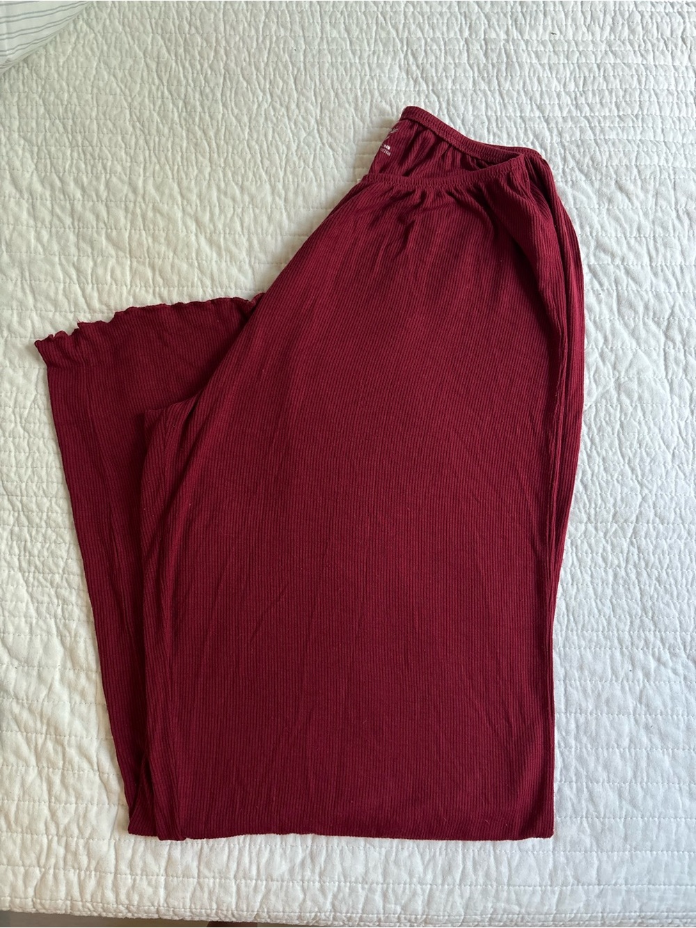 aerie Ribbed Maxi Skirt in Deep Berry